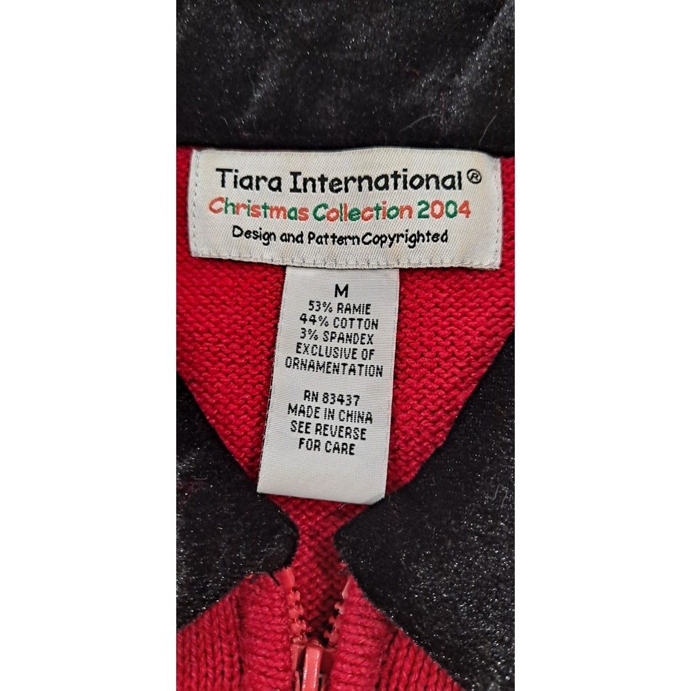M Vintage Cardigan Sweater Tiara International 2004 Christmas Trees And Topiarys - Picture 8 of 8
